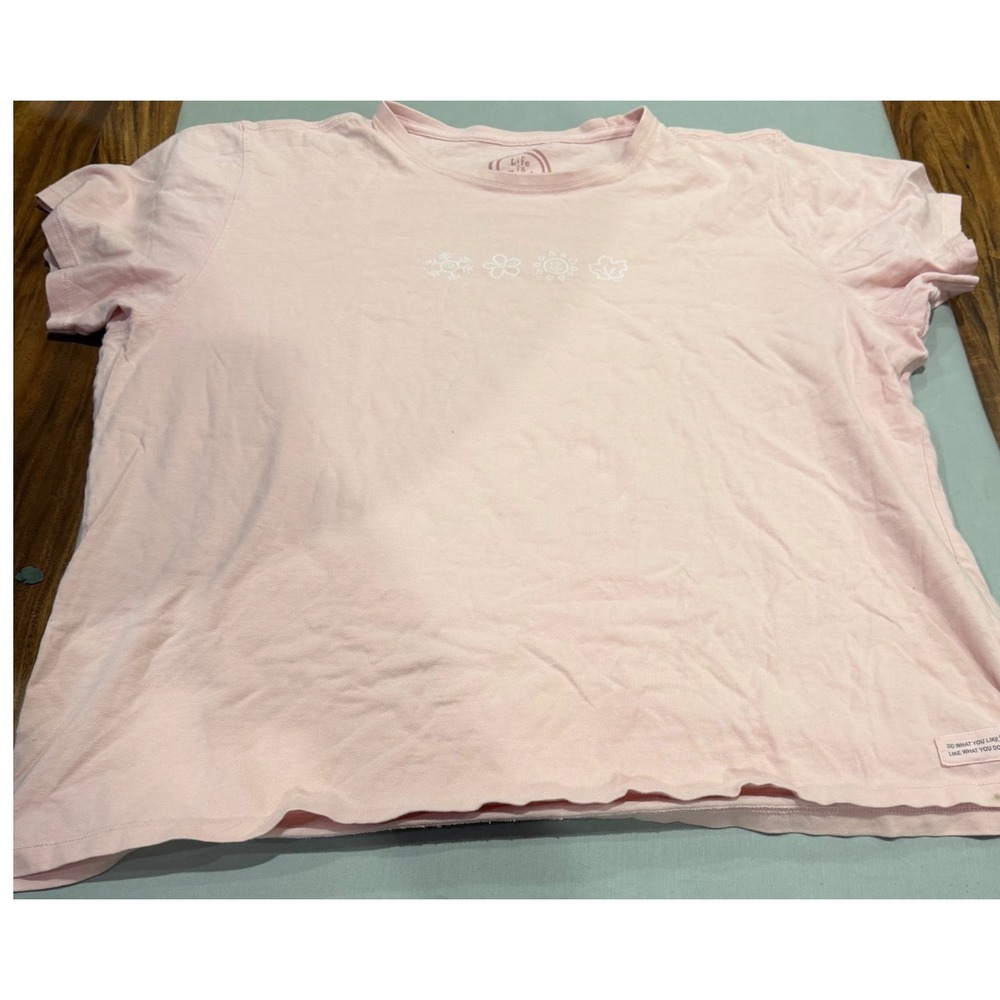 [Softcore] Womens Life is Good Graphic T-Shirt XL Pink